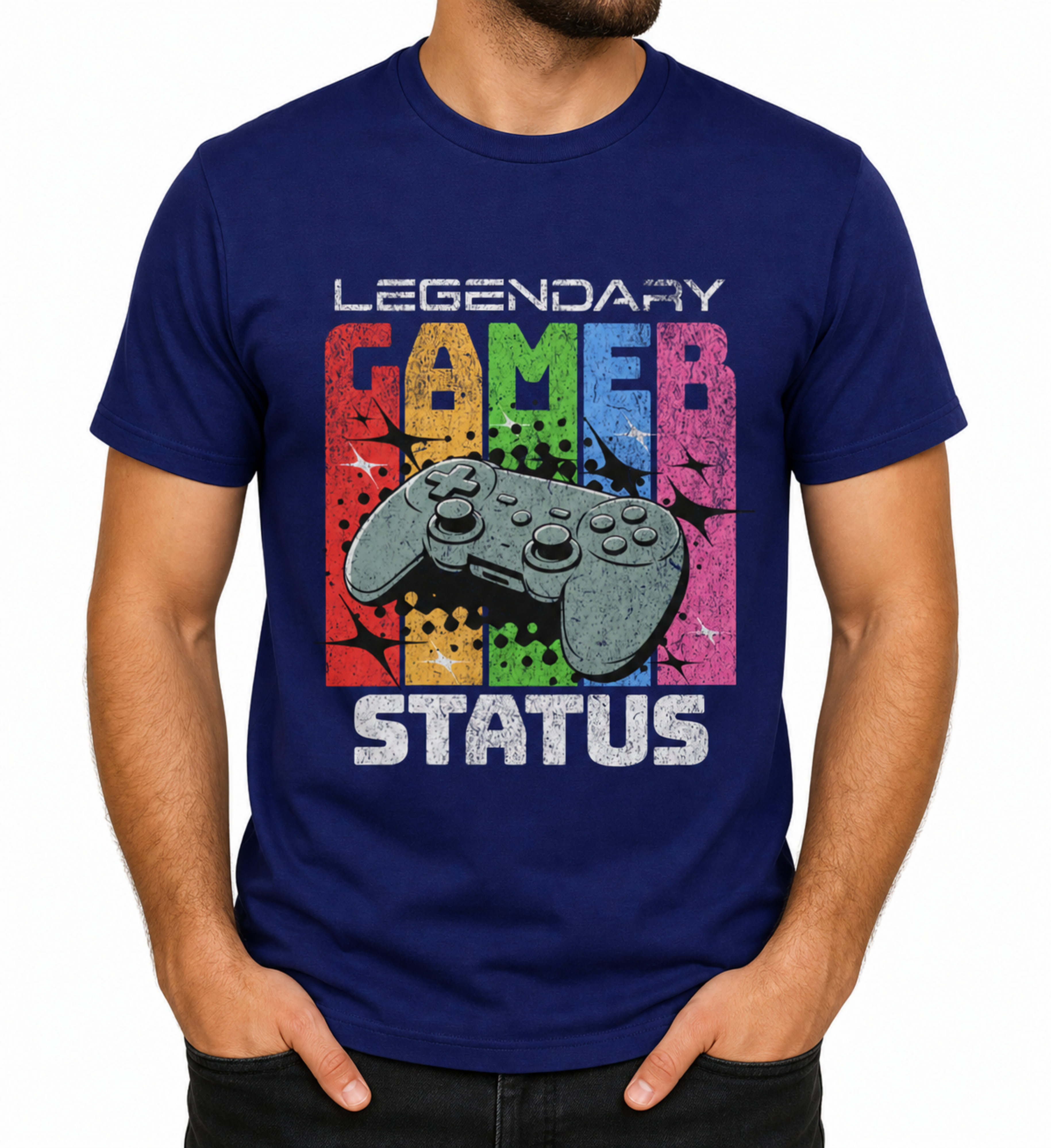 Legendary Gamer Status T-Shirt | Retro Gaming T-Shirt | Gamer Gift Gildan Tee
