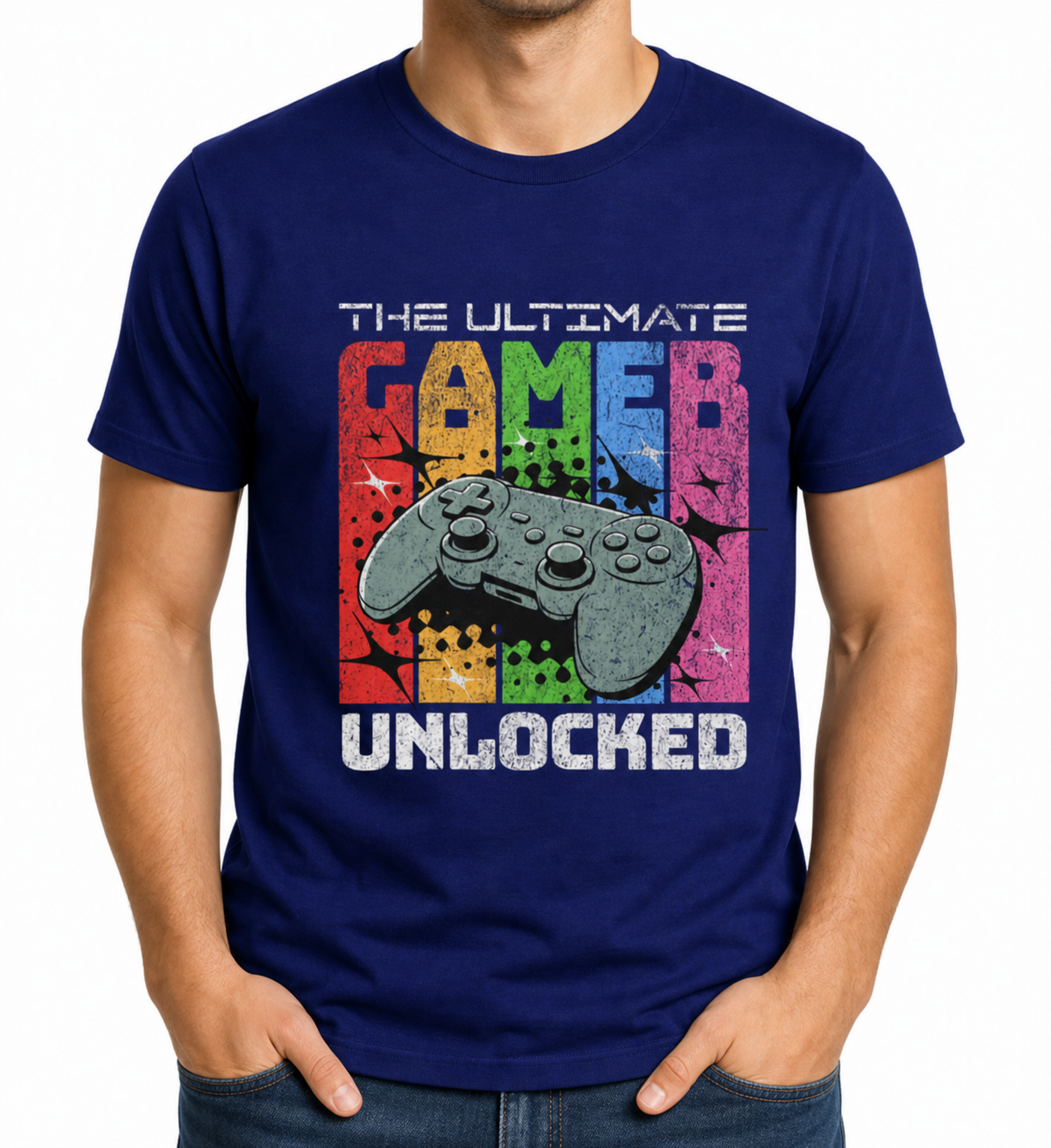Mens Gamer T Shirt Retro Gaming Controller Tee Video Game Birthday Gift