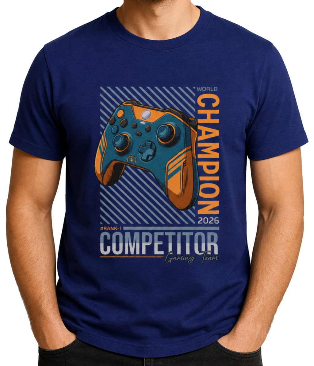 Competitive Gamer T-Shirt Retro Gaming T-Shirt Gamer Gift