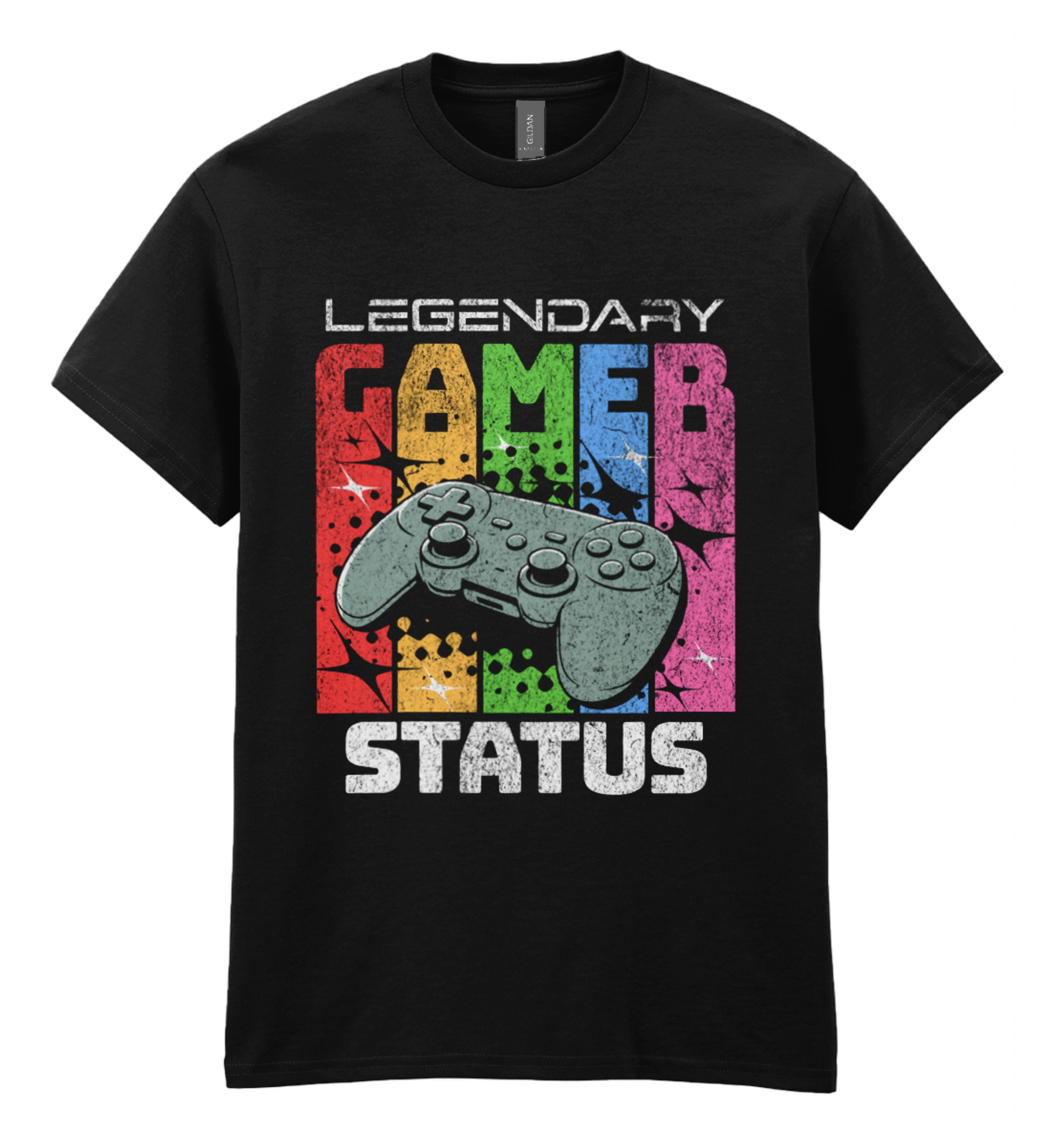 Legendary Gamer Status T-Shirt | Retro Gaming T-Shirt | Gamer Gift Gildan Tee