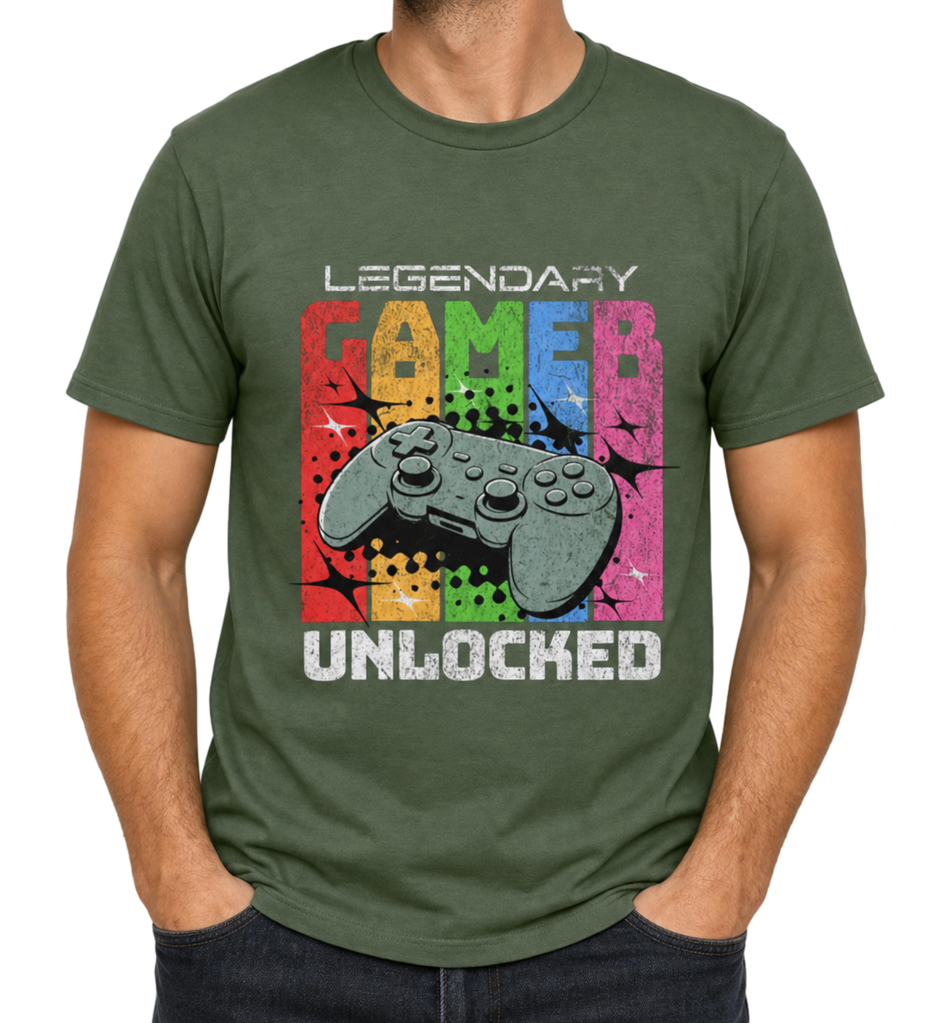 Legendary Gamer Unlocked T-Shirt | Retro Gaming T-Shirt | Gamer Gift Gildan Tee