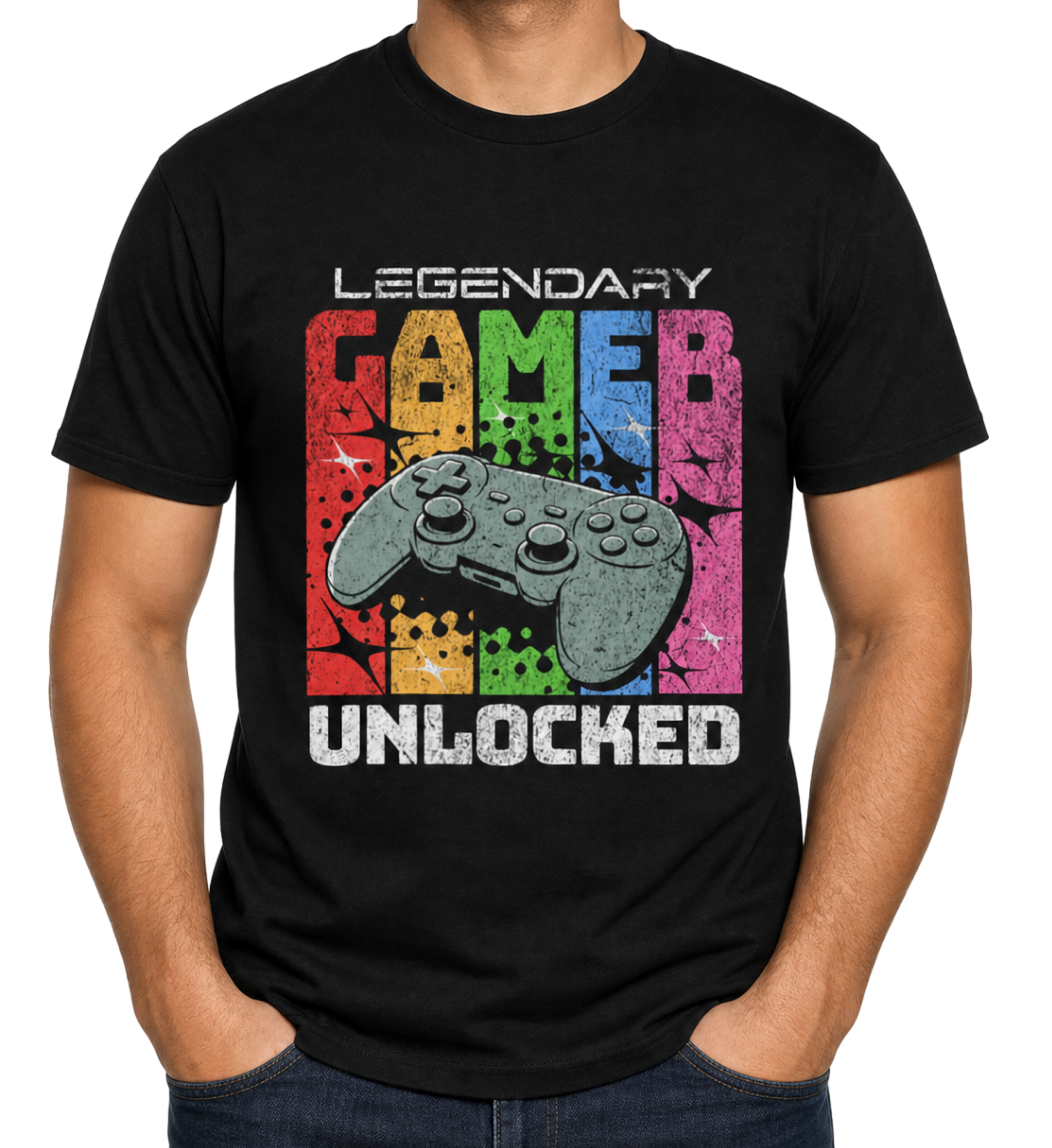 Legendary Gamer Unlocked T-Shirt | Retro Gaming T-Shirt | Gamer Gift Gildan Tee