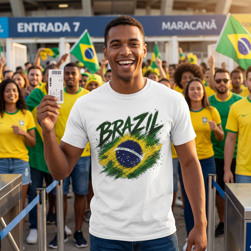 World Cup 2026 | Brazil Football T-Shirt | Brazil Flag | Brazil Fan Gift