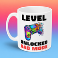 Level Unlocked Dad Mode Mug | Funny Gamer Dad Coffee Mug | Gaming Dad Gift | Father's Day Mug